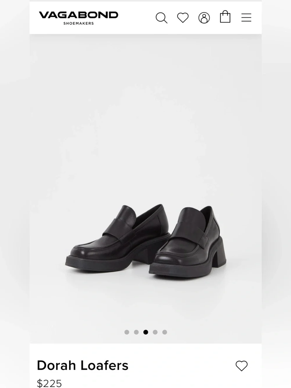 Vagabond Dorah Heeled Loafers – Black Leather Size EU38/US 7.5 - Picture 2 of 6